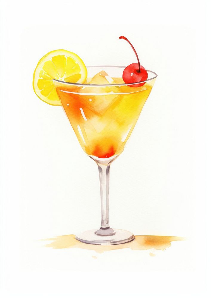 Minimal cute cocktail martini drink fruit. AI generated Image by rawpixel.