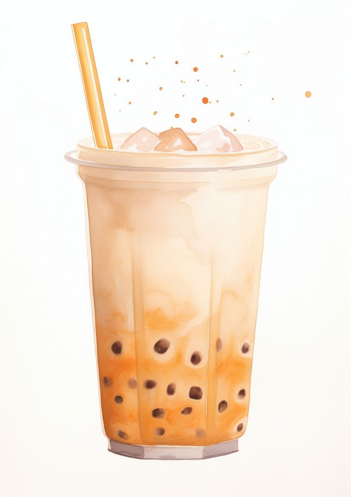 Minimal milk tea drink refreshment disposable. AI generated Image by rawpixel.