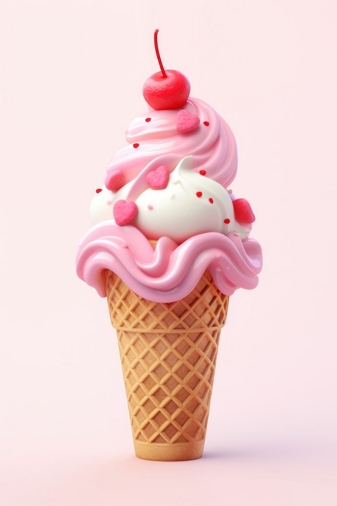 Am icecream on waffle cone dessert food representation. AI generated Image by rawpixel.