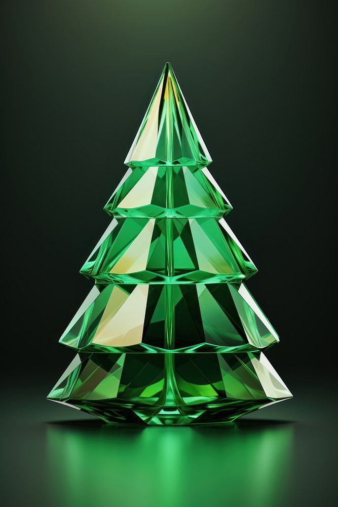 Christmas tree shape gemstone christmas jewelry green. AI generated Image by rawpixel.