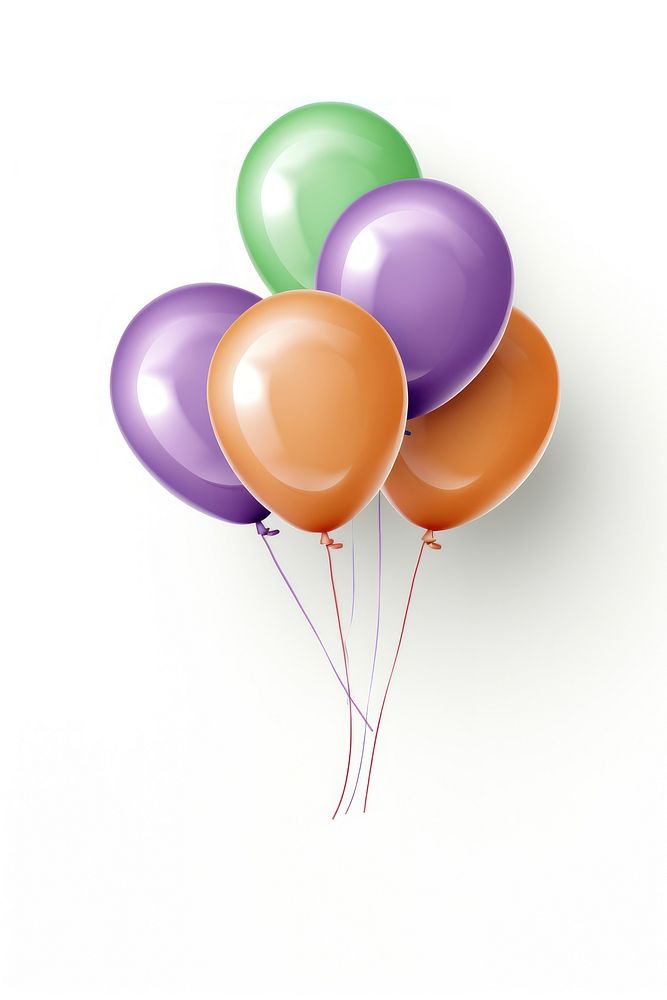 3 party balloons purple white background anniversary. AI generated Image by rawpixel.