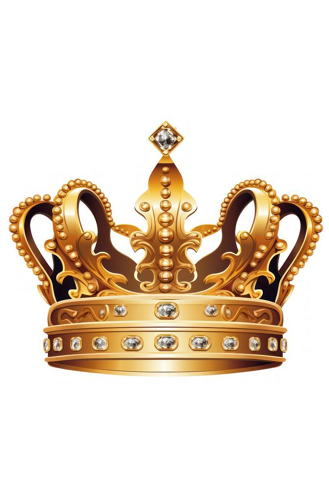 A golden crown jewelry white background accessories. AI generated Image by rawpixel.