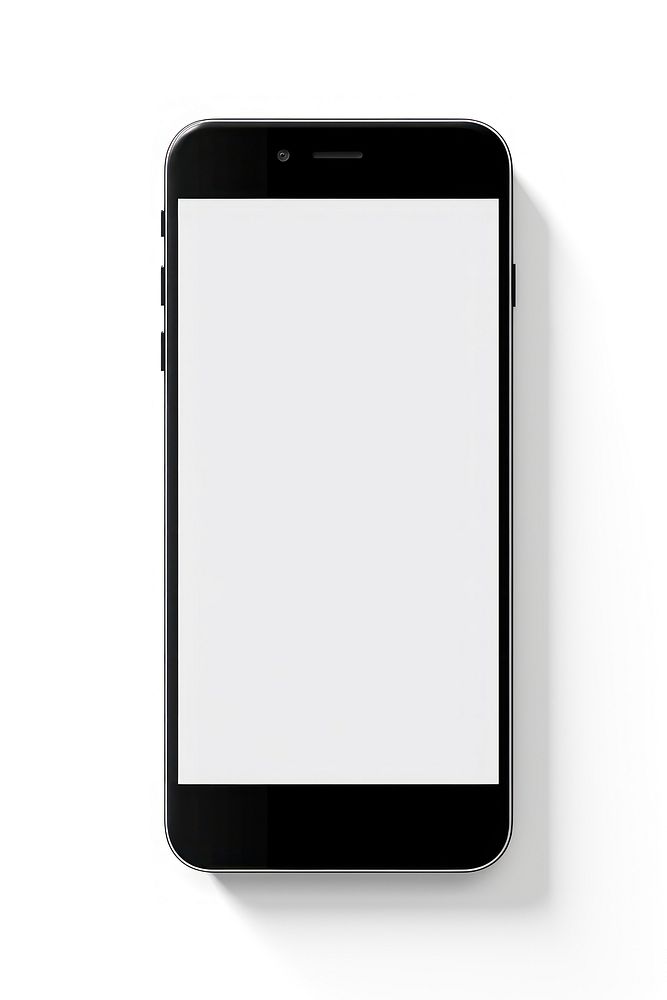 A Mobile phone with blank screen for mockup white background mobile phone portability. AI generated Image by rawpixel.