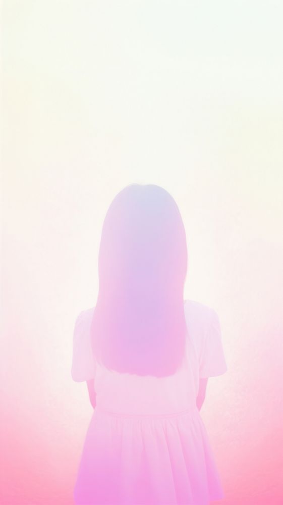 Girl pray shadow portrait purple sky. AI generated Image by rawpixel.