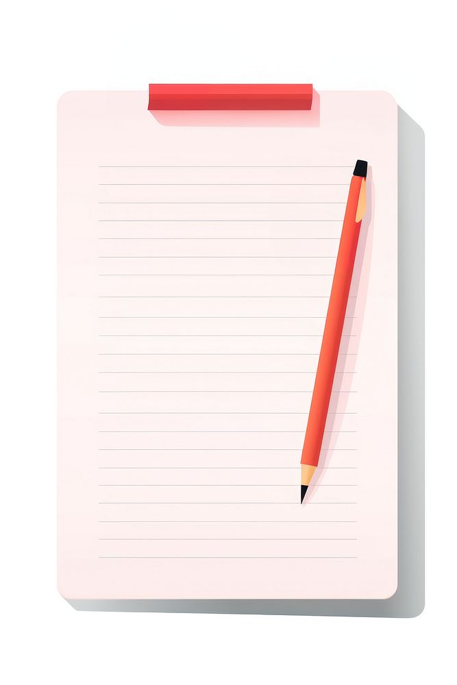 A blanked notepad pencil text white background. AI generated Image by rawpixel.