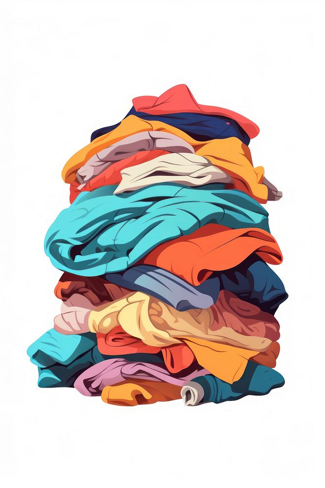 A pile of used clothes art white background variation. AI generated Image by rawpixel.