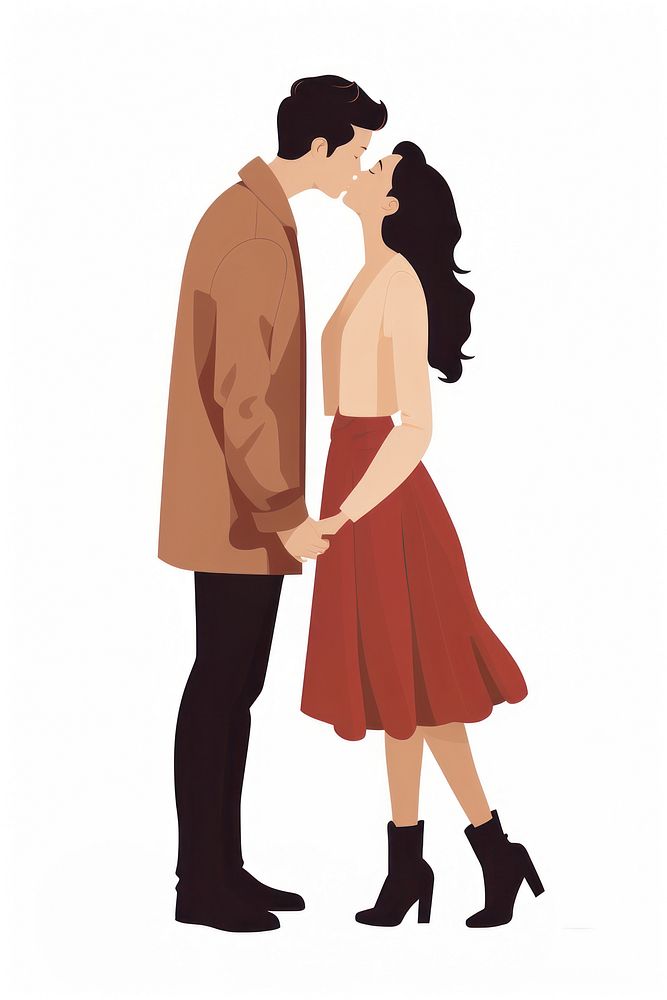 A young asian couple kissing each other standing adult dress. AI generated Image by rawpixel.