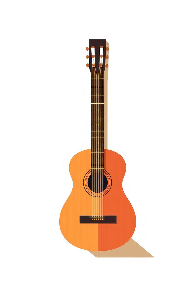An acoustic guitar white background creativity fretboard. AI generated Image by rawpixel.