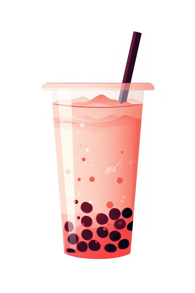 An iced bubble tea drink white background refreshment. AI generated Image by rawpixel.