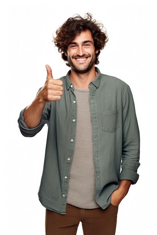 Man makes an okay sign hand finger smile. AI generated Image by rawpixel.