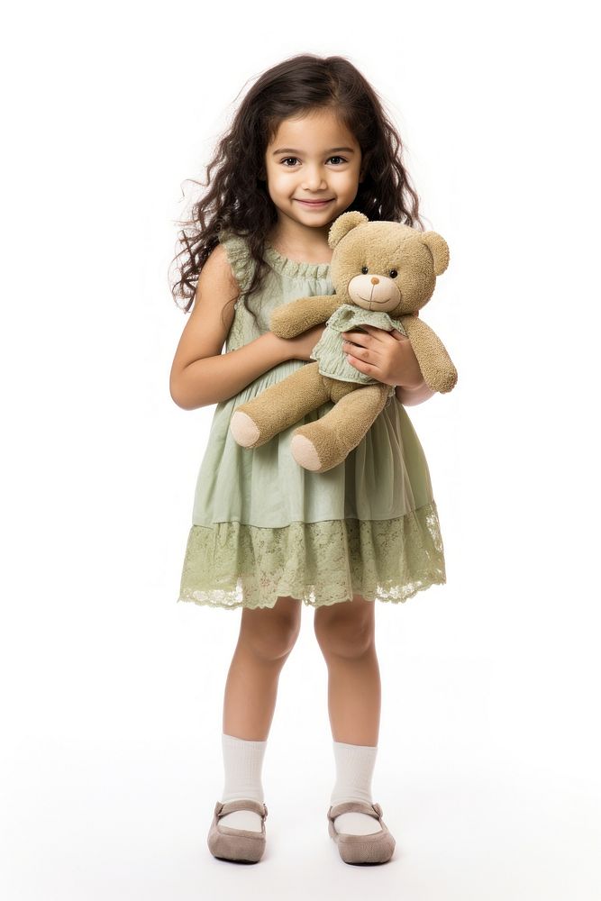 A girl holding a toy portrait dress child. AI generated Image by rawpixel.
