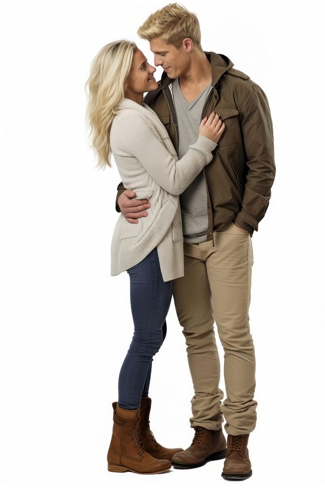A new married couple standing kissing jacket. AI generated Image by rawpixel.