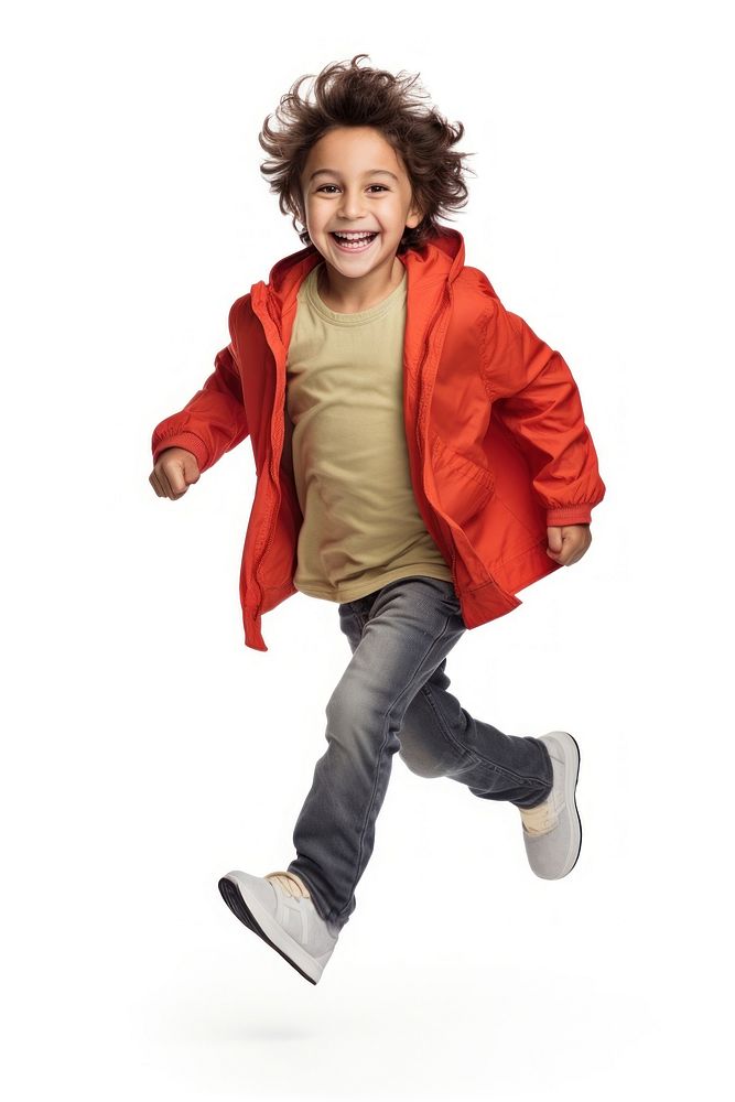 A running kid jacket child cute. AI generated Image by rawpixel.