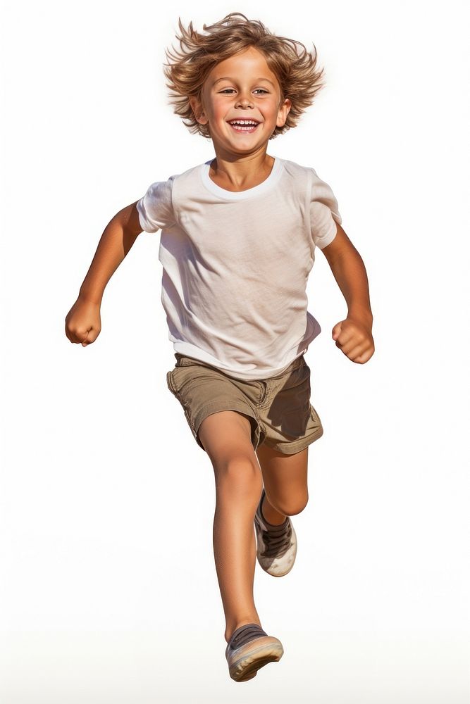 A running kid jumping shorts child. AI generated Image by rawpixel.