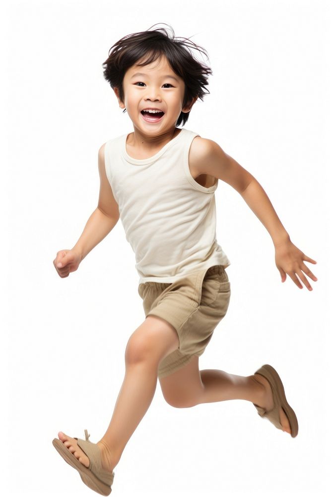 A running kid portrait footwear shorts. AI generated Image by rawpixel.