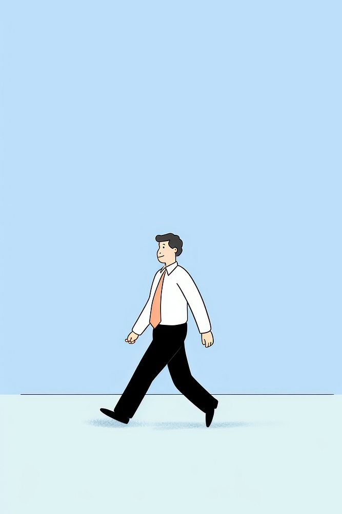 Businessman walking cartoon adult line. AI generated Image by rawpixel.