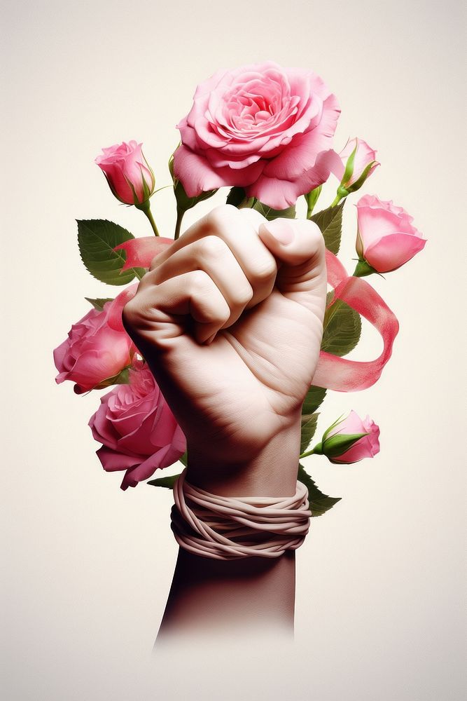Girl power flower finger petal. AI generated Image by rawpixel.