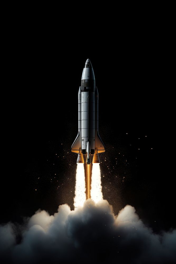 Minimal rocket ship aircraft vehicle missile. AI generated Image by rawpixel.