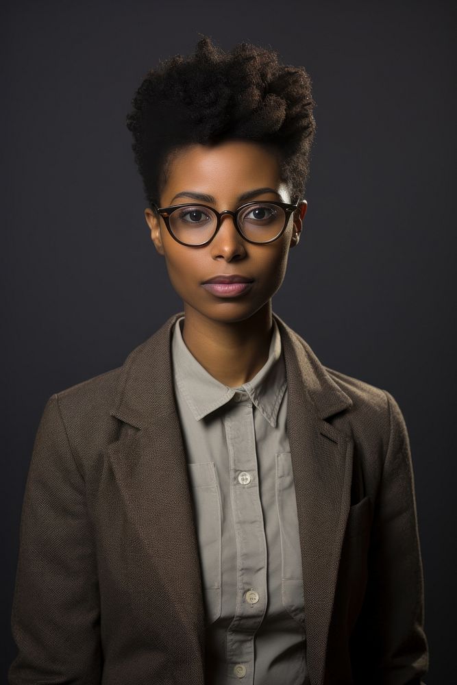 Black woman portrait glasses adult. AI generated Image by rawpixel.