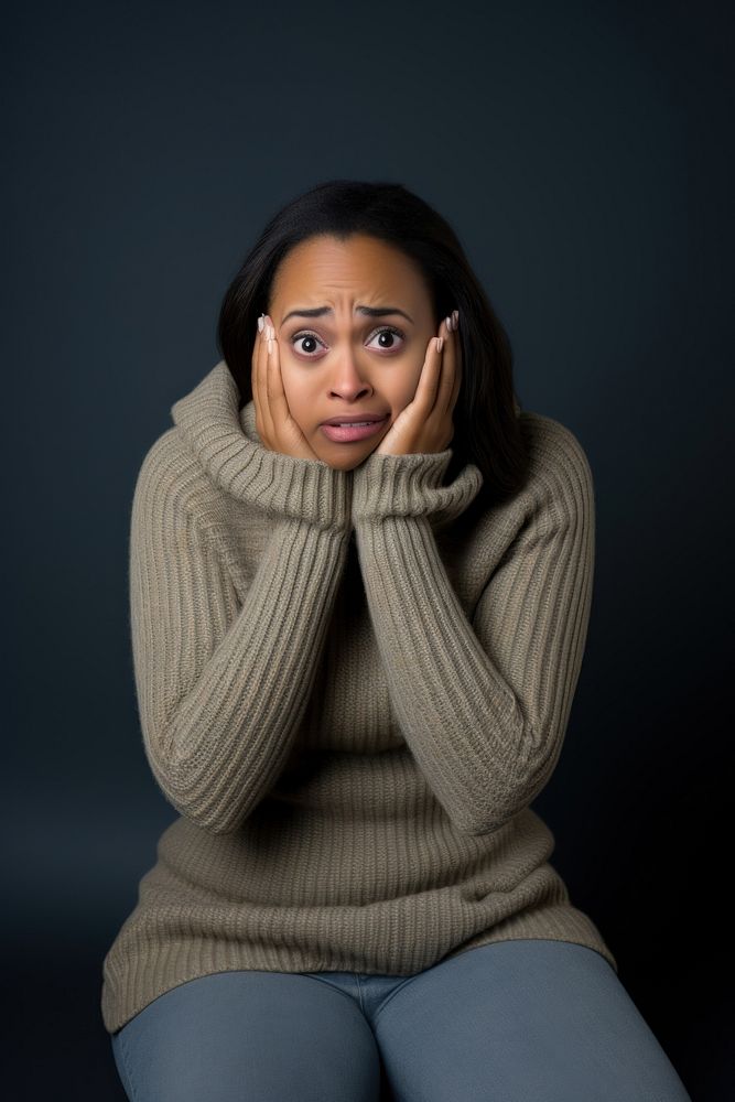 Black woman portrait sweater photo. AI generated Image by rawpixel.