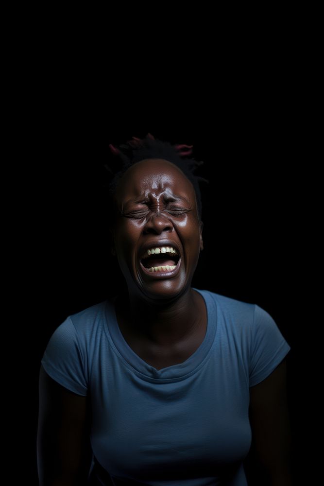 Black woman shouting laughing adult. AI generated Image by rawpixel.
