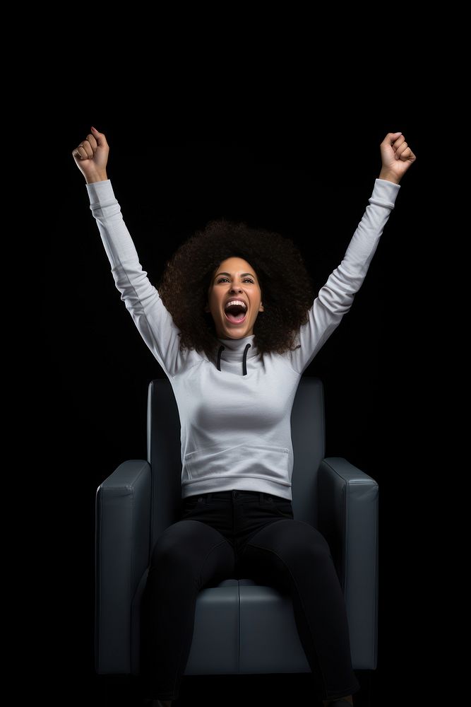 Black woman shouting adult achievement. AI generated Image by rawpixel.