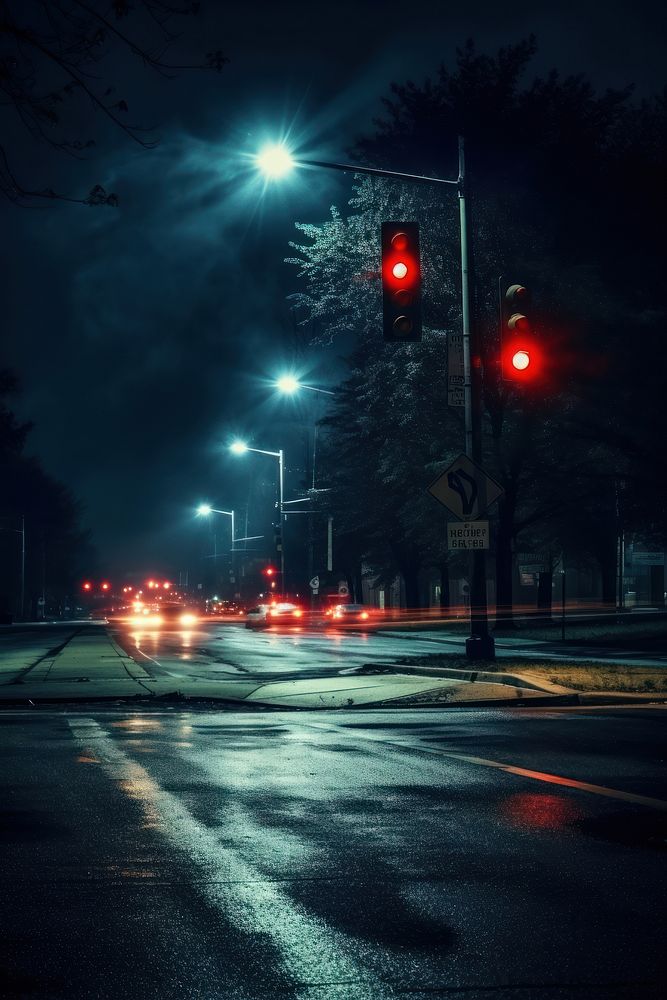 A car is driving street light vehicle. AI generated Image by rawpixel.