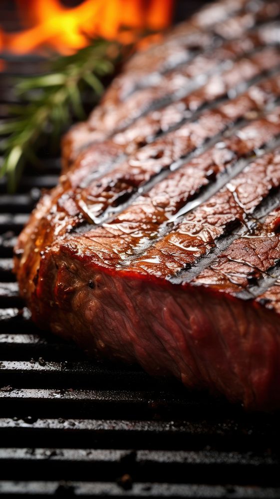 Grilled steak grilling cooking meat. AI generated Image by rawpixel.