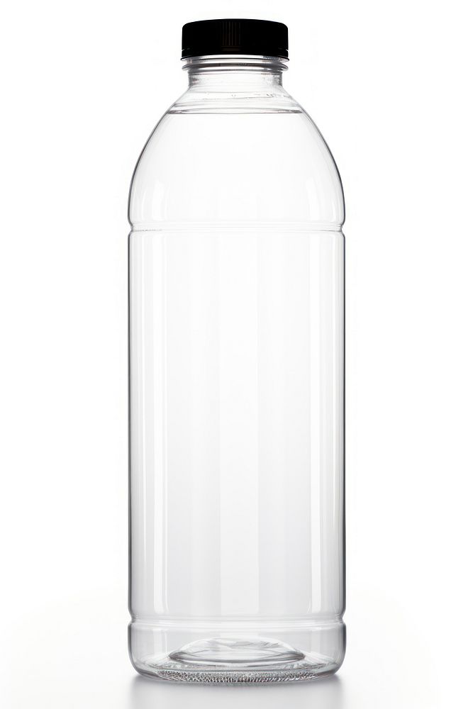 Water bottle no cap glass white background refreshment. AI generated Image by rawpixel.