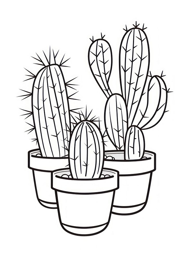 Cactus sketch drawing plant. AI generated Image by rawpixel.