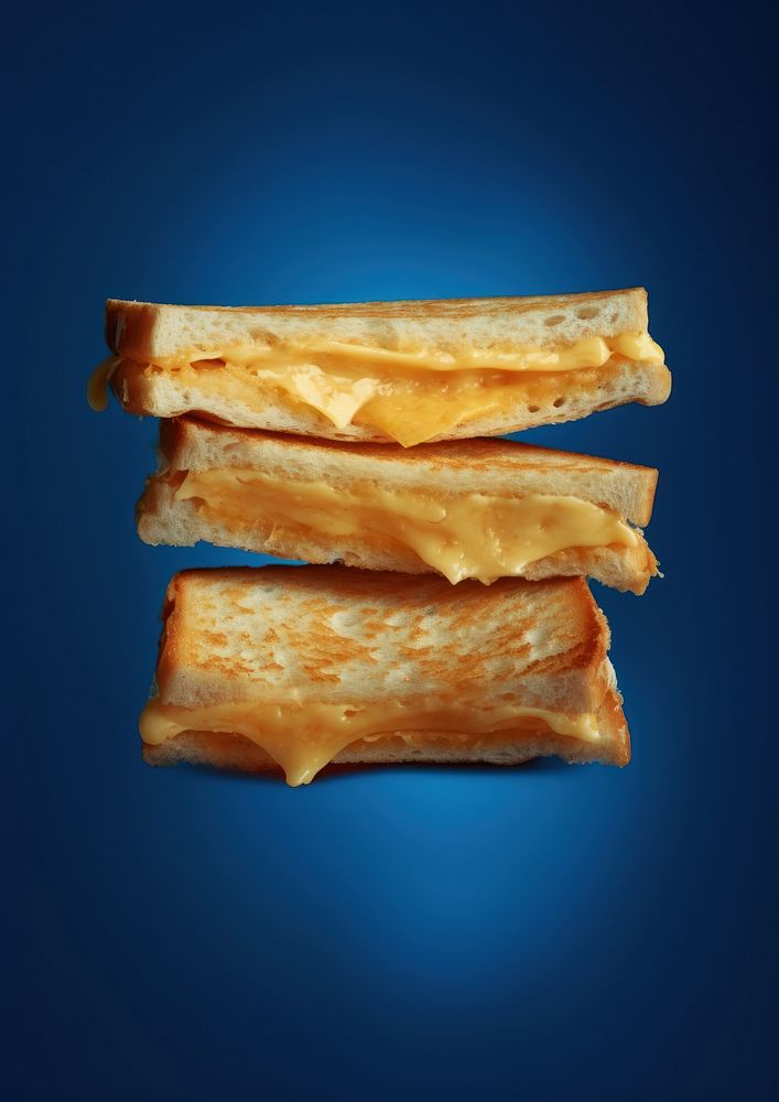 Cheese toast sandwich cut in half dessert bread food. AI generated Image by rawpixel.