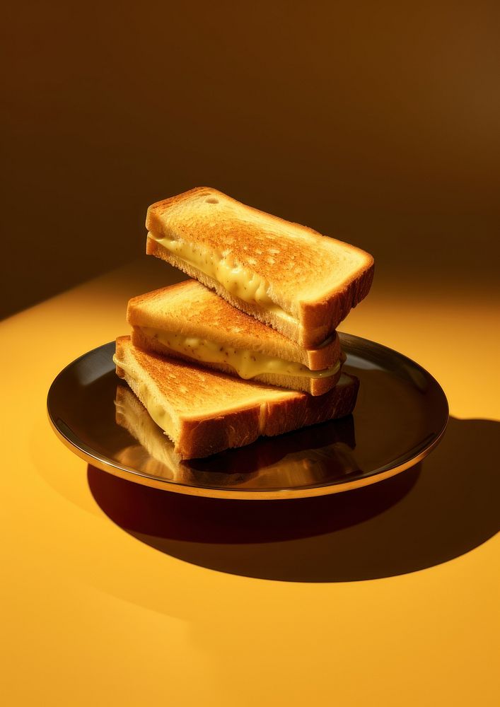Cheese toast sandwich cut in two bread food breakfast. AI generated Image by rawpixel.
