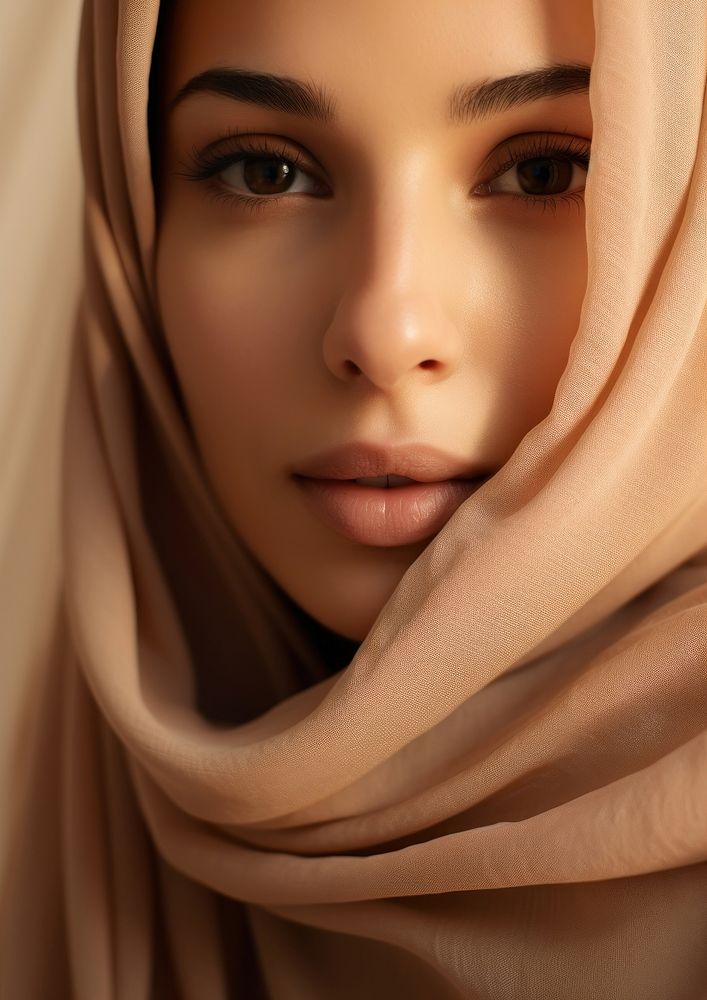 Arabic woman in hijab portrait adult photo. AI generated Image by rawpixel.