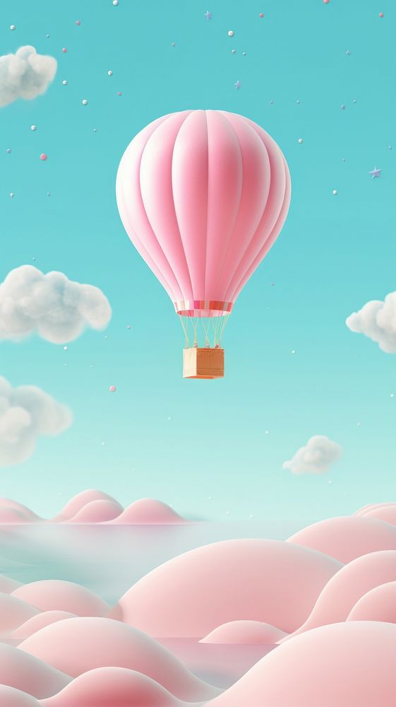 Hot air balloon aircraft cartoon transportation. AI generated Image by rawpixel.