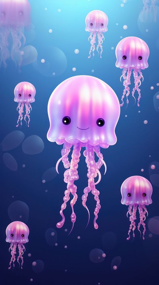 Jellyfish cartoon animal invertebrate. AI generated Image by rawpixel.