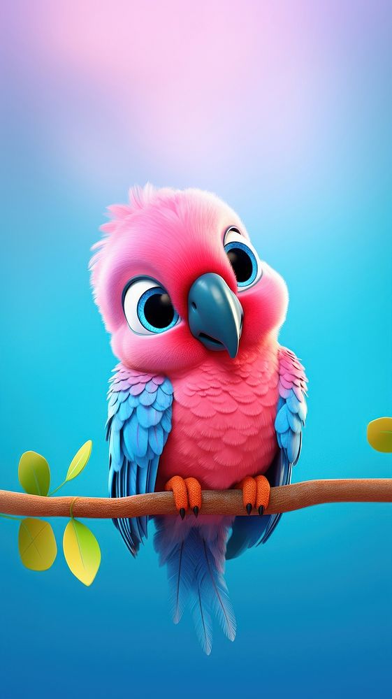 Parrot cartoon animal bird. AI generated Image by rawpixel.