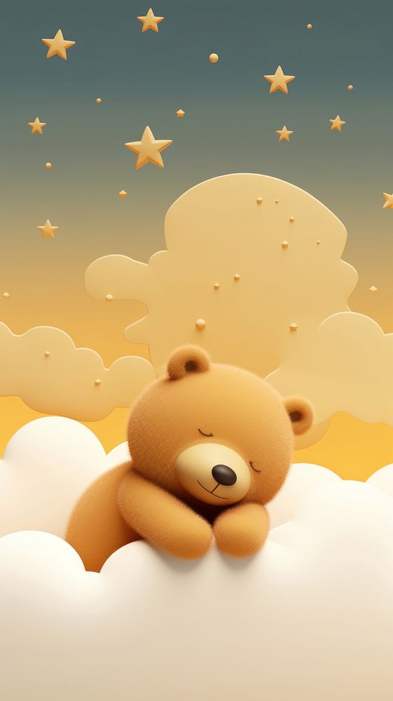 Sleepy bear cartoon nature toy