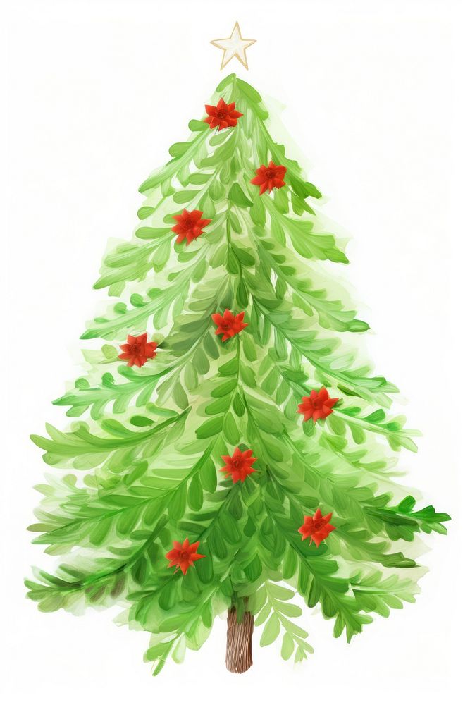 Christmas tree plant red celebration. AI generated Image by rawpixel.