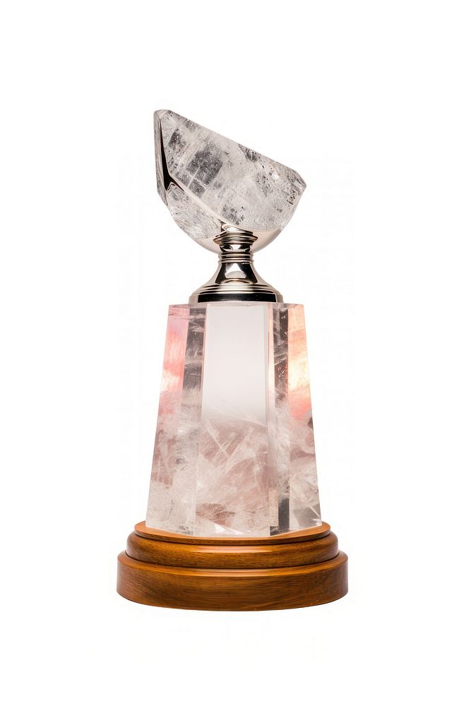 Trophy crystal quartz white background. AI generated Image by rawpixel.