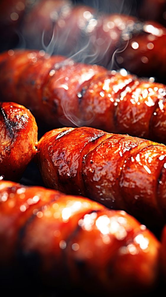 Grilled sausage grilling cooking meat. AI generated Image by rawpixel.