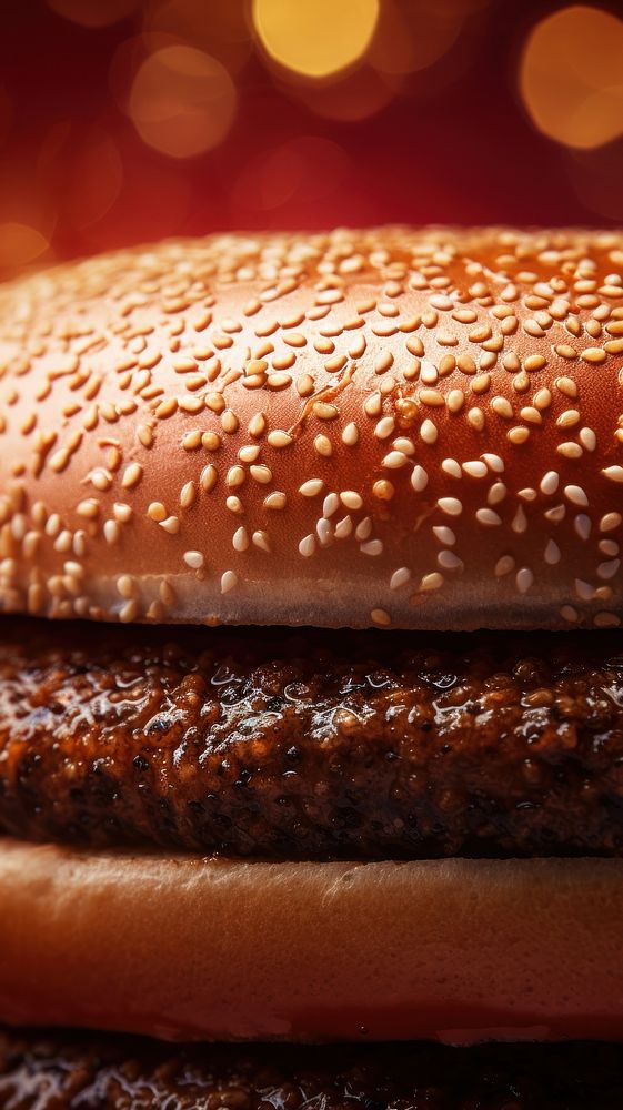 Hamburger sesame bread food. AI generated Image by rawpixel.