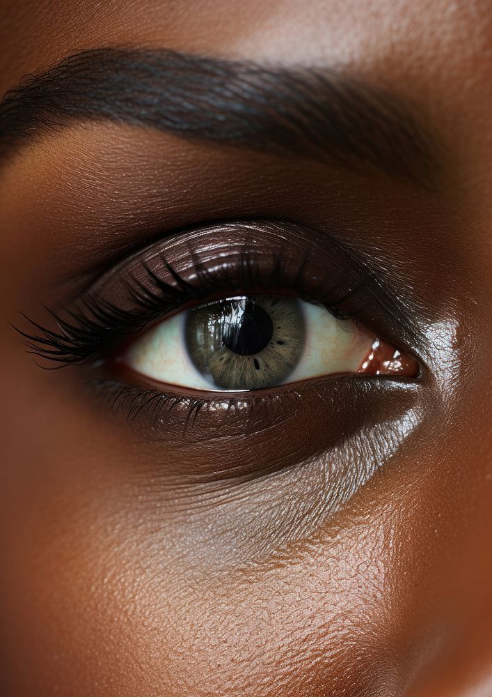 Black woman eyebrow skin perfection. AI generated Image by rawpixel.