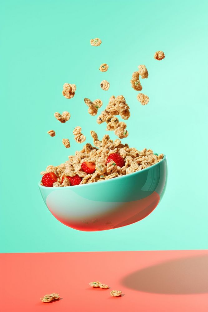 Cereal bowl food breakfast freshness. AI generated Image by rawpixel.