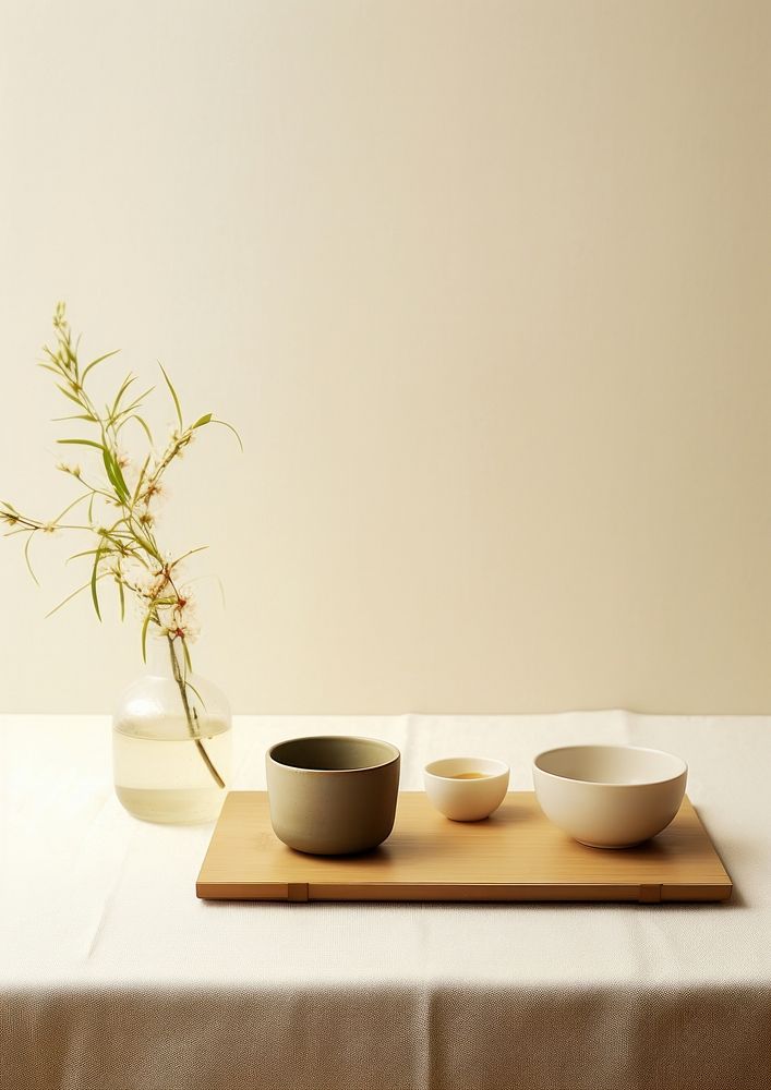 Teishoku traditional japanese breakfast table bowl cup
