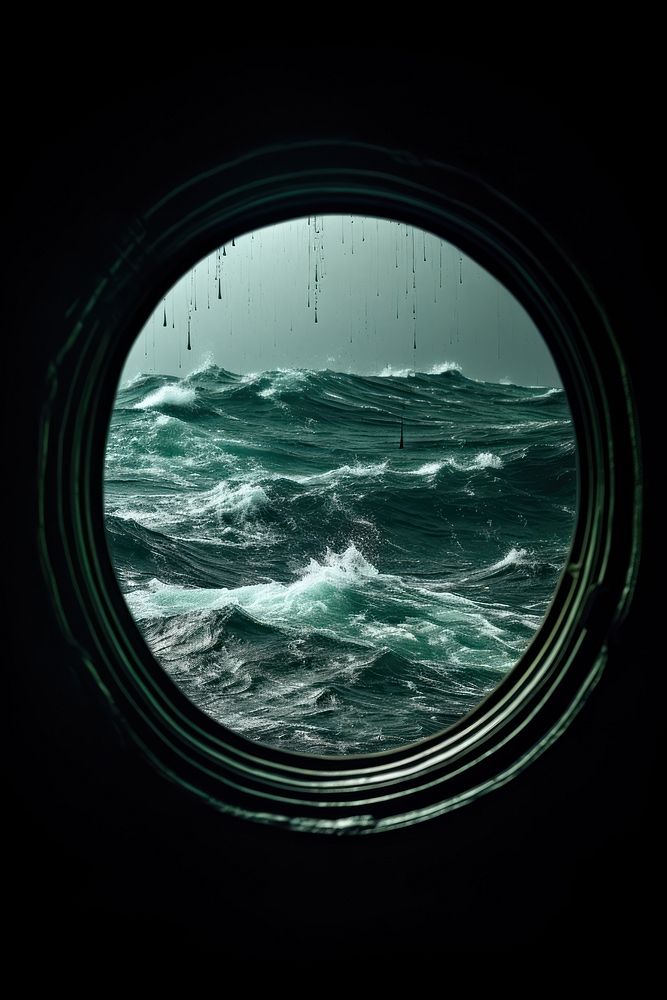Ship window porthole nature motion. AI generated Image by rawpixel.
