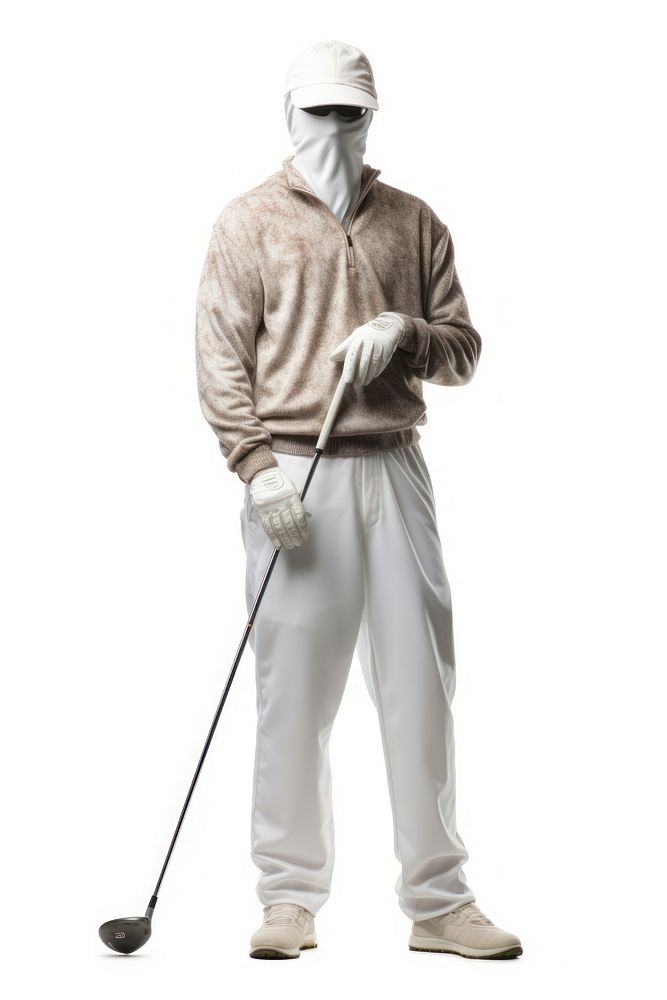 Human wearing golf player costume sports adult white. AI generated Image by rawpixel.