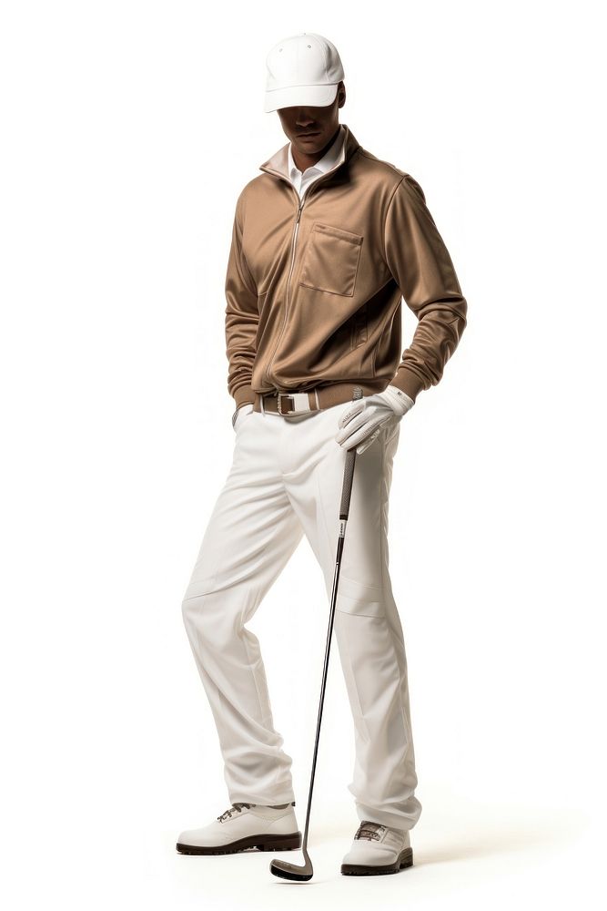 Human wearing golf player costume sports adult white. AI generated Image by rawpixel.