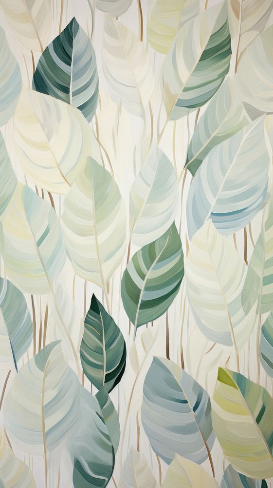 Leaf pattern painting plant. AI generated Image by rawpixel.