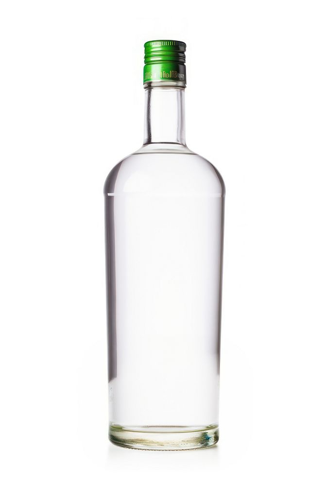 Bottle of vodka glass drink white background. AI generated Image by rawpixel.