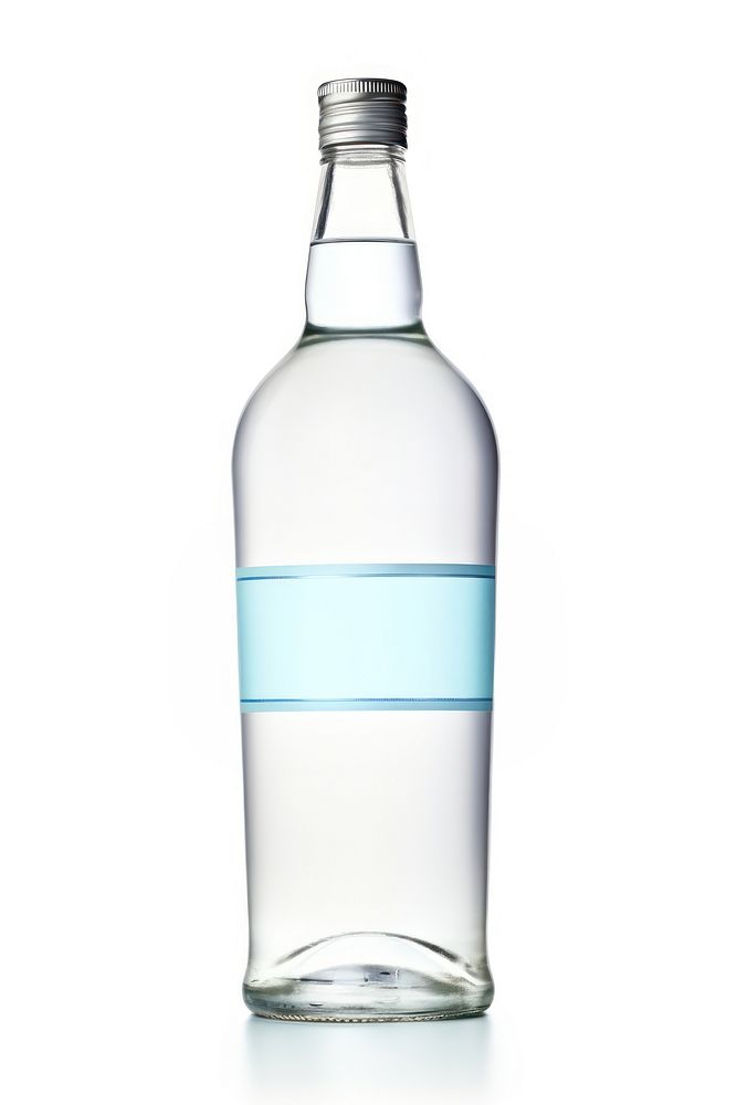 Bottle of vodka glass drink white background. AI generated Image by rawpixel.